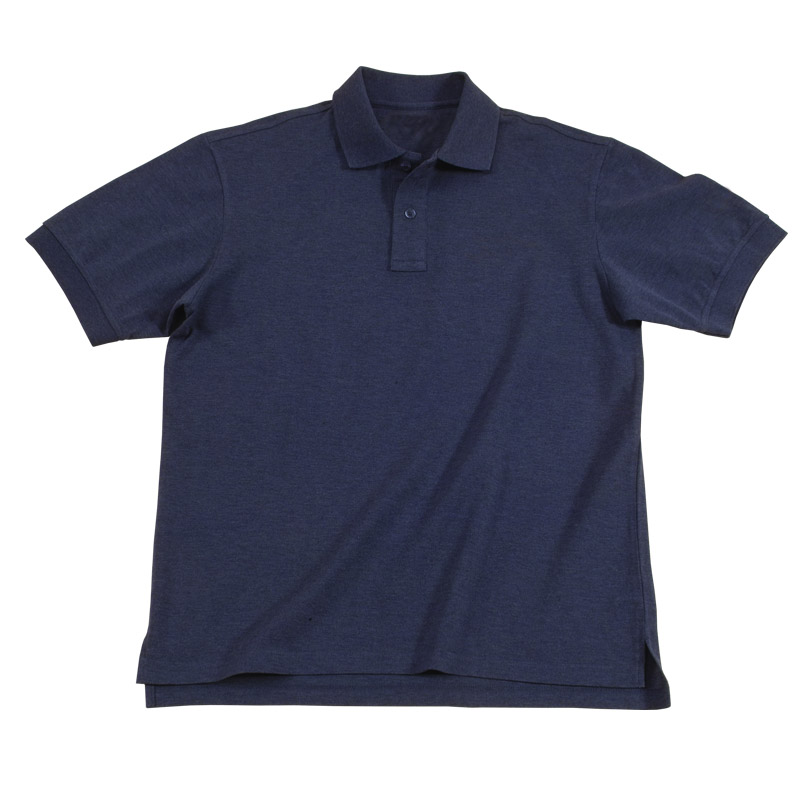POLO衫-B620男士经典凸门襟两粒扣短袖POLO衫 蓝灰色