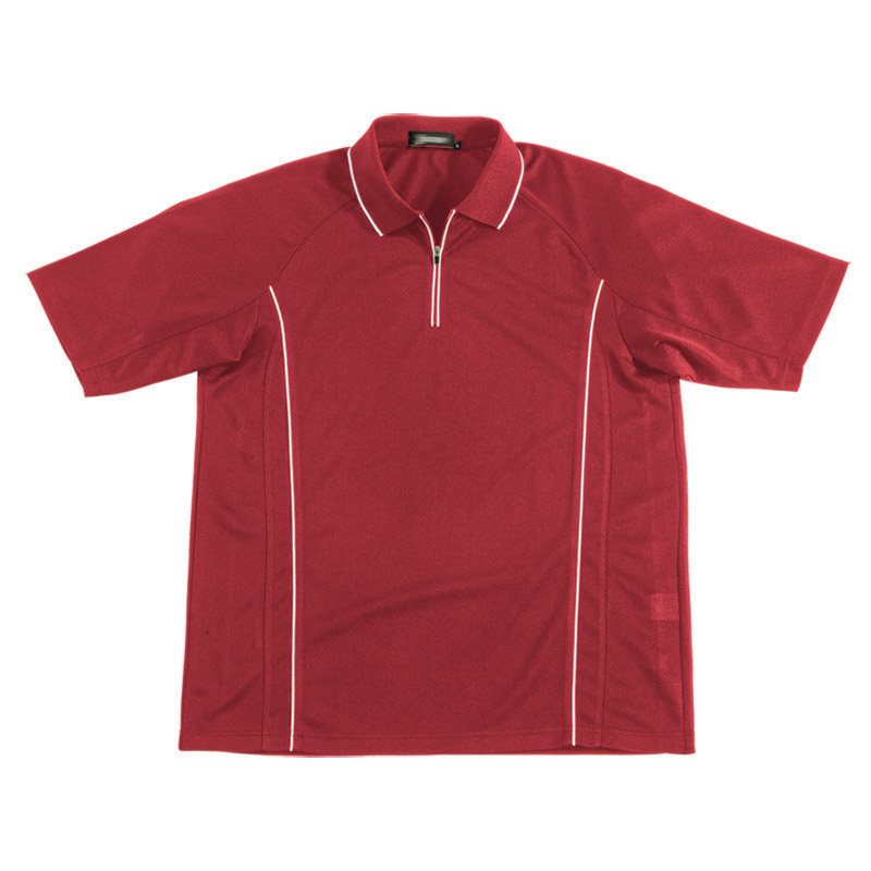 POLO衫-C616男士吸汗速干运动型短袖POLO衫 红色