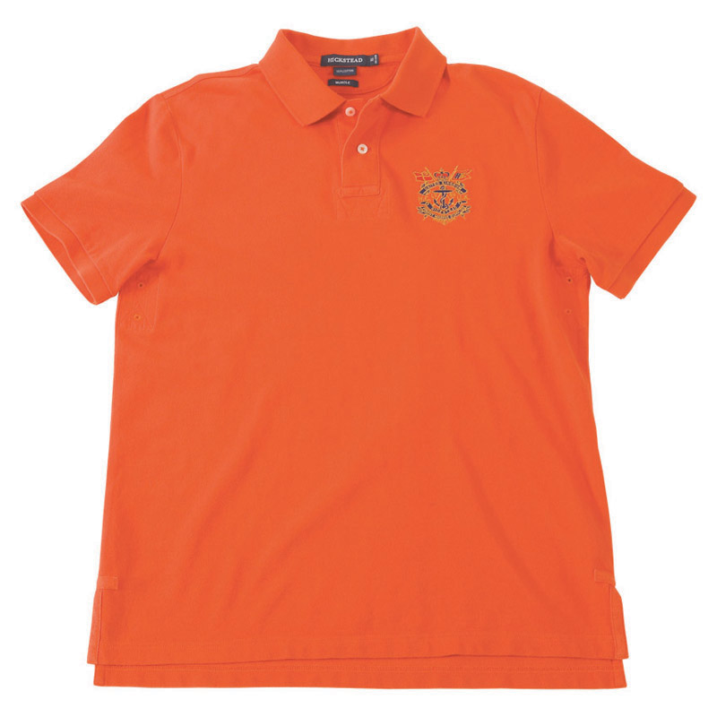 POLO衫-D601男士经典凸门襟两粒扣短袖POLO衫 橘色