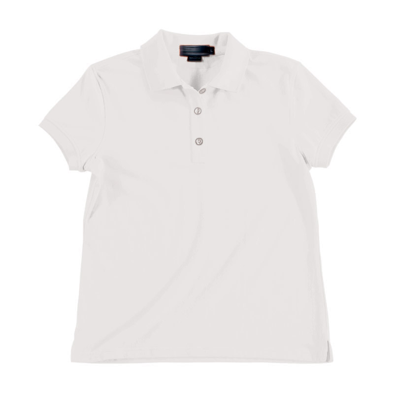 POLO衫-D605女士经典三粒扣短袖POLO衫 白色