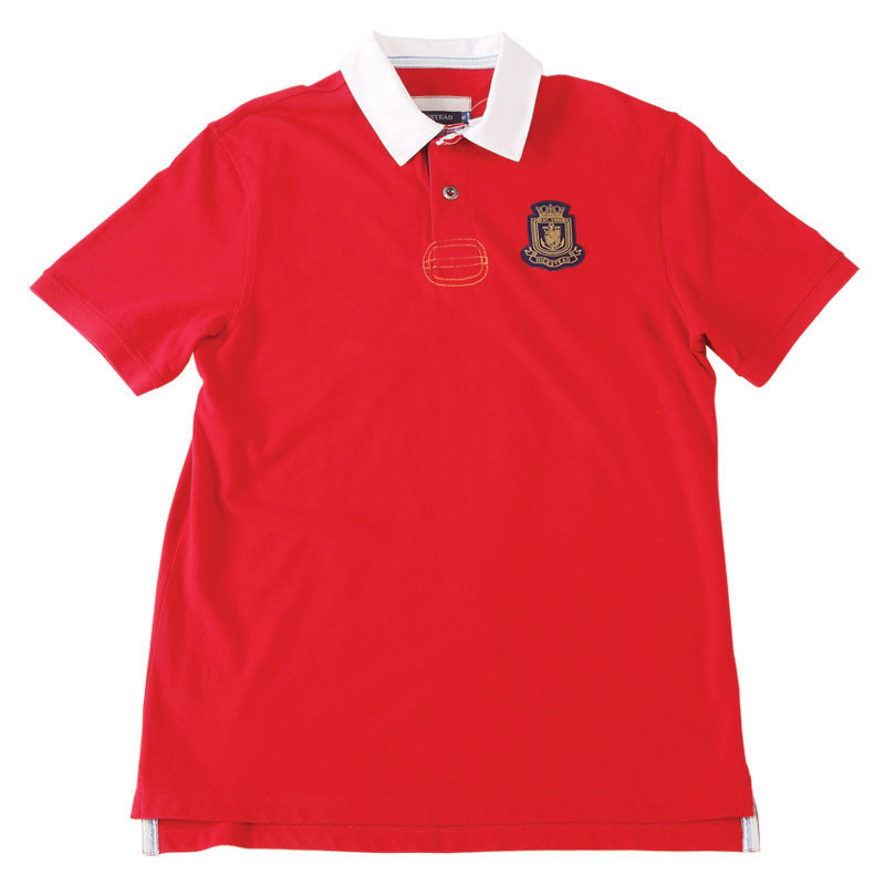 POLO衫-D608男士梭织布领时尚短袖POLO衫 红色
