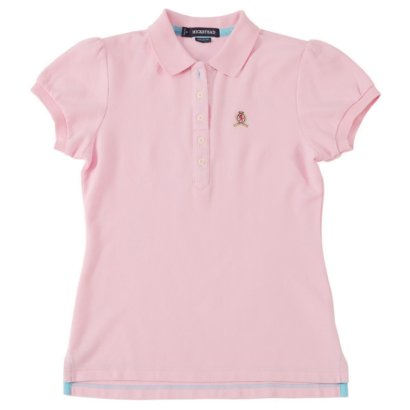 POLO衫-D613女式泡泡袖短袖POLO衫 粉红色