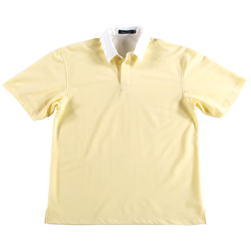 POLO衫-C617男士梭织领吸汗速干短袖POLO衫 浅黄色