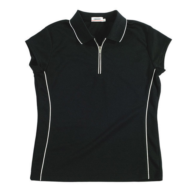 POLO衫-C616女士吸汗速干运动型短袖POLO衫 黑色