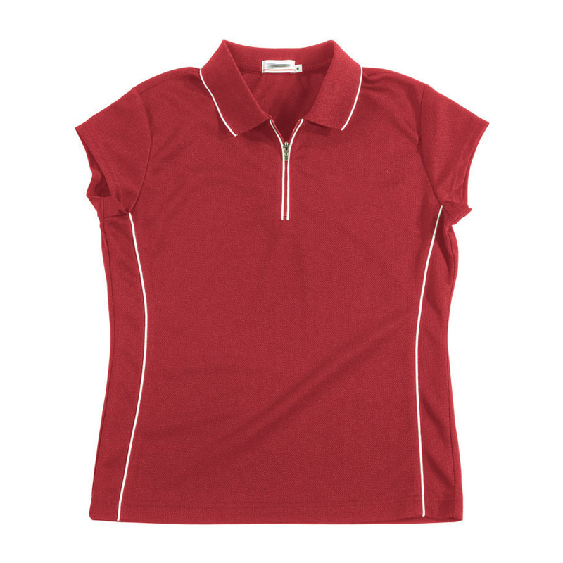 POLO衫-C616女士吸汗速干运动型短袖POLO衫 红色