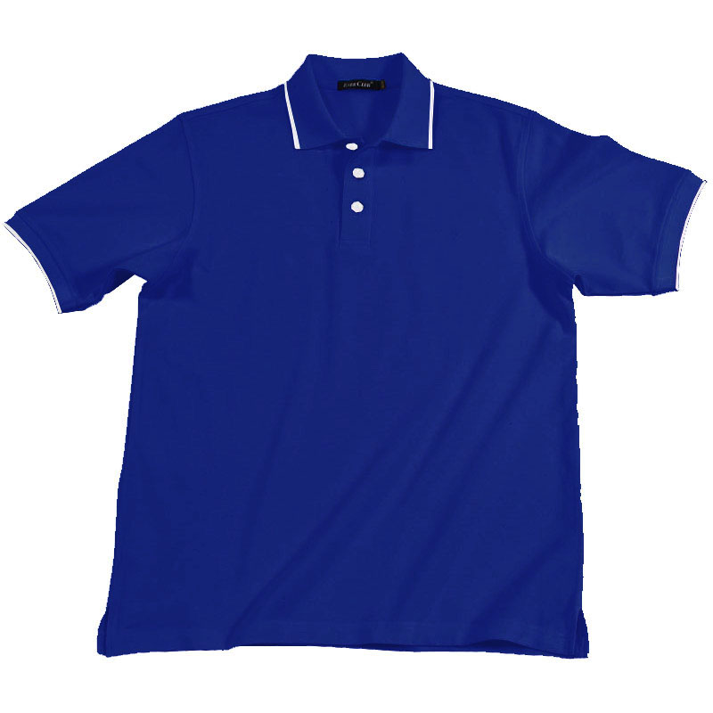 POLO衫-B606男士夹条罗纹领袖短袖POLO衫 宝蓝色