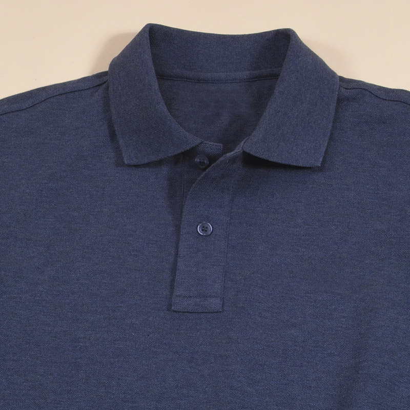 POLO衫-B620男士经典凸门襟两粒扣短袖POLO衫 蓝灰色