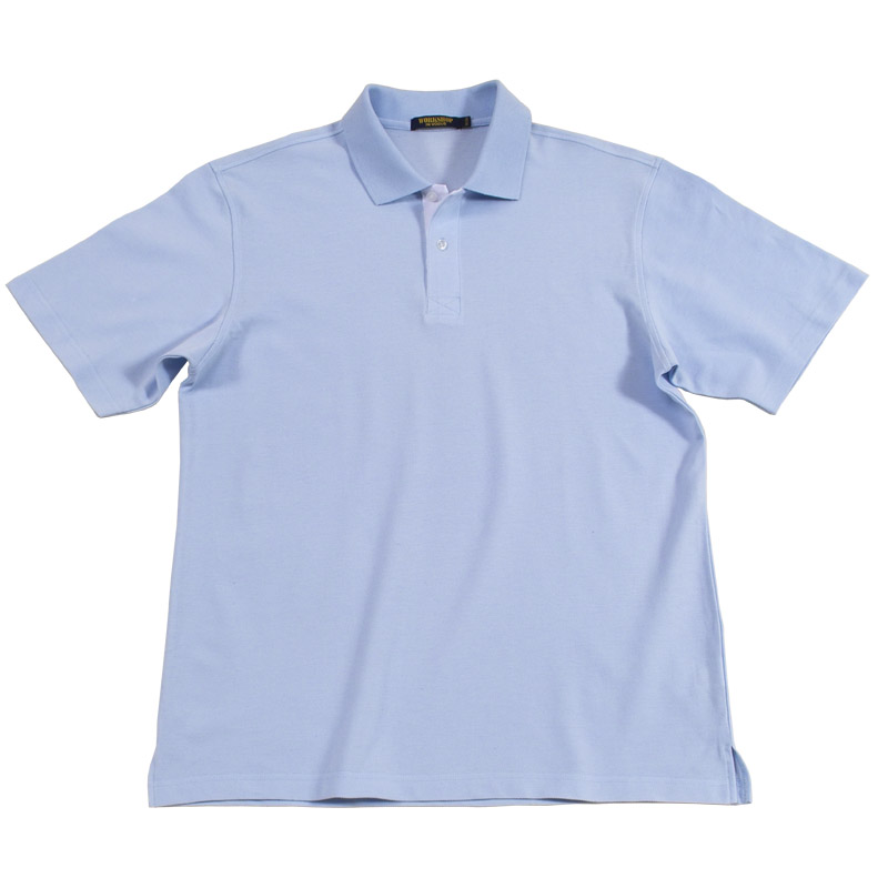 POLO衫-B603男士门襟织带短袖POLO衫 浅蓝色