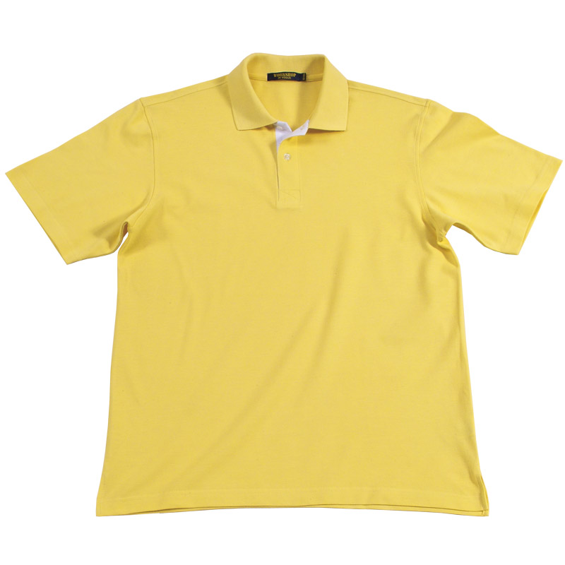 POLO衫-B603男士门襟织带短袖POLO衫 黄色