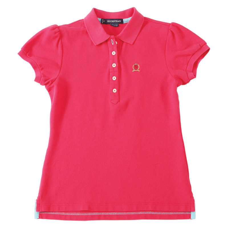 POLO衫-D613女式泡泡袖短袖POLO衫 胭脂红