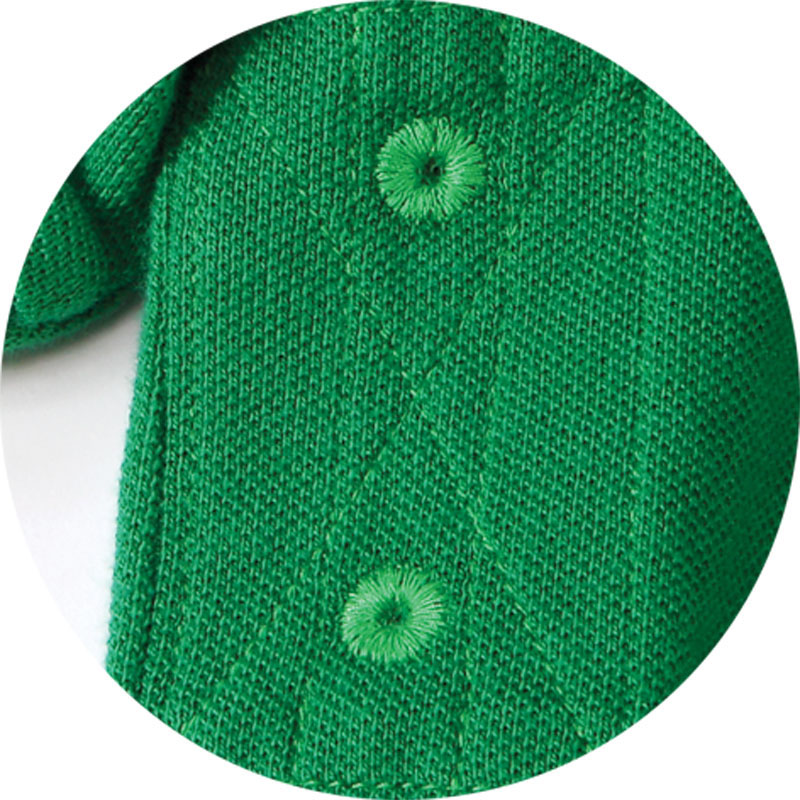 POLO衫-D601男士经典凸门襟两粒扣短袖POLO衫 绿色