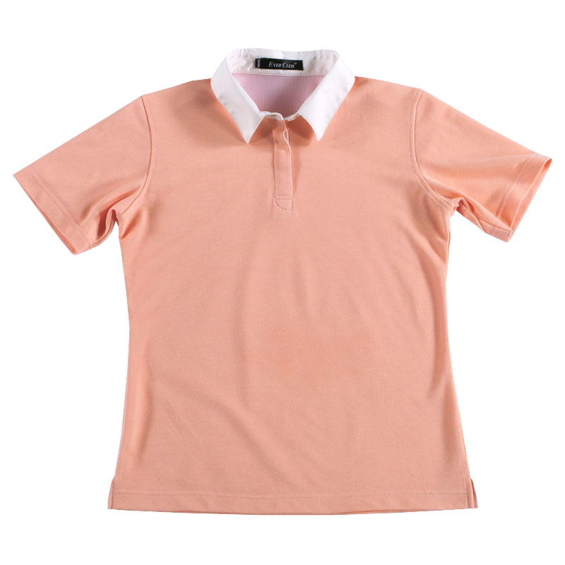 POLO衫-C617女式梭织领吸汗速干短袖POLO衫 浅橙色
