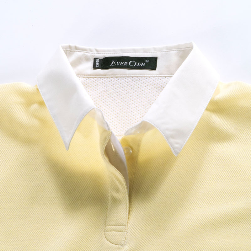 POLO衫-C617女式梭织领吸汗速干短袖POLO衫 浅黄色