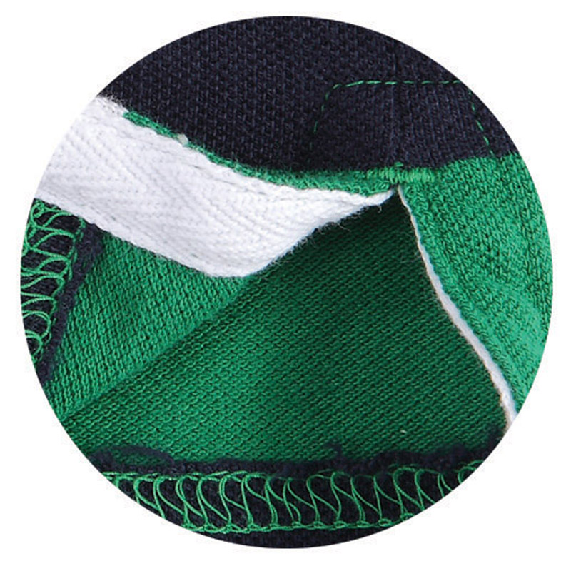 POLO衫-D629男士梭织领彩条短袖POLO衫 绿色彩条