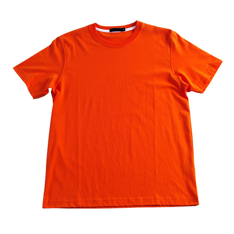 T恤衫-B628男士短袖圆领T恤衫 桔红