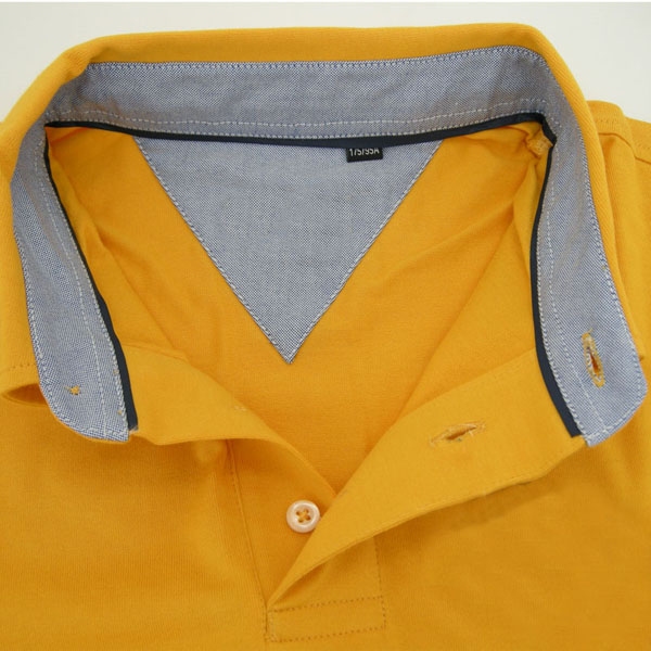 POLO衫-F601男士有领座短袖POLO衫 黄色 宝蓝
