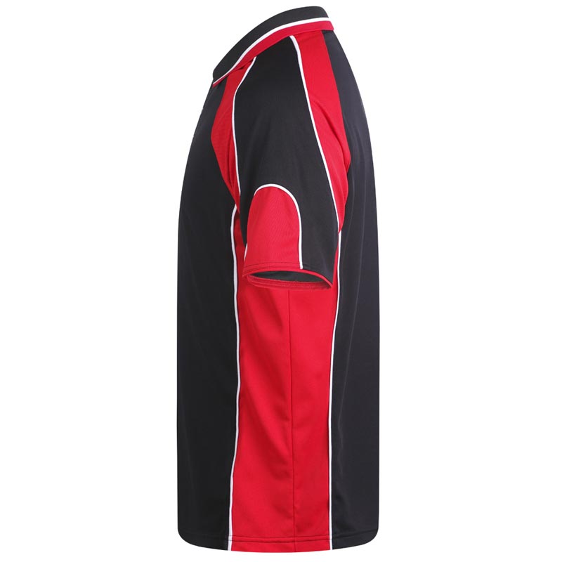POLO衫-G632M男士运动休闲分割撞色吸汗速干短袖polo衫 红+黑