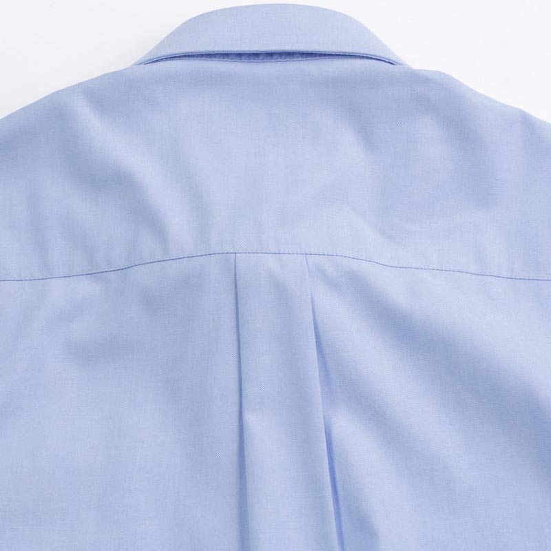 衬衫-G511M男士精密CVC牛津纺领座里襟拼色免烫短袖衬衫 浅蓝色