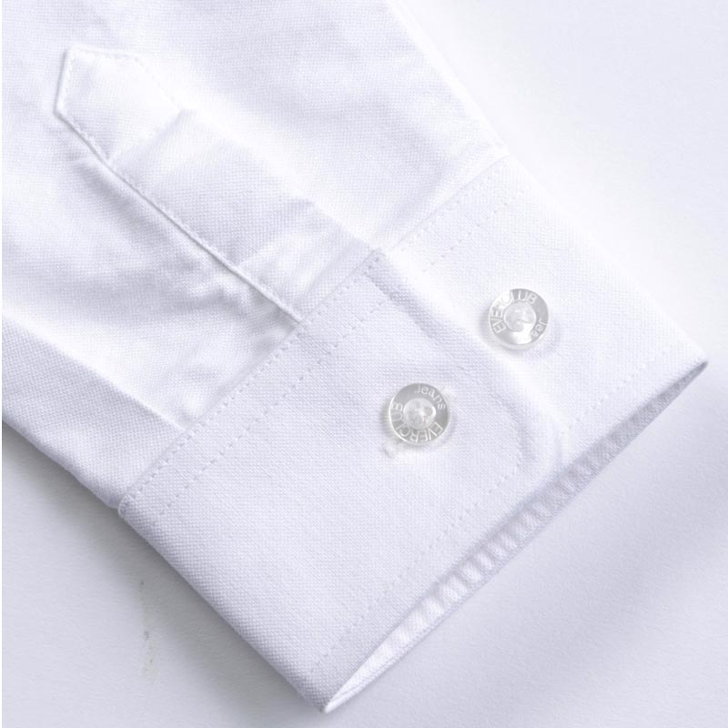 衬衫-G572F女士经典牛津纺纯色领尖扣免烫长袖衬衫 浅蓝色 白色