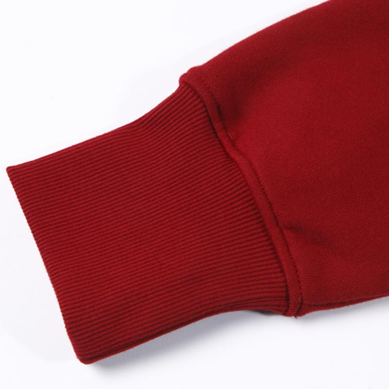 夹克-G21F女士全棉拉绒毛圈布时尚休闲带帽卫衣 暗红 宝蓝 黑色