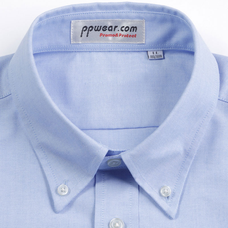 衬衫-P5P00801-OSS男女款涤棉牛津纺长袖工装衬衫 白色 粉色 黄色 浅蓝 蓝灰