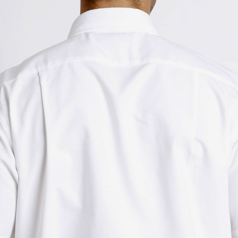 衬衫-P5P00802-OLS男女款涤棉牛津纺短袖工装衬衫 白色 粉红 黄色 浅蓝 蓝灰