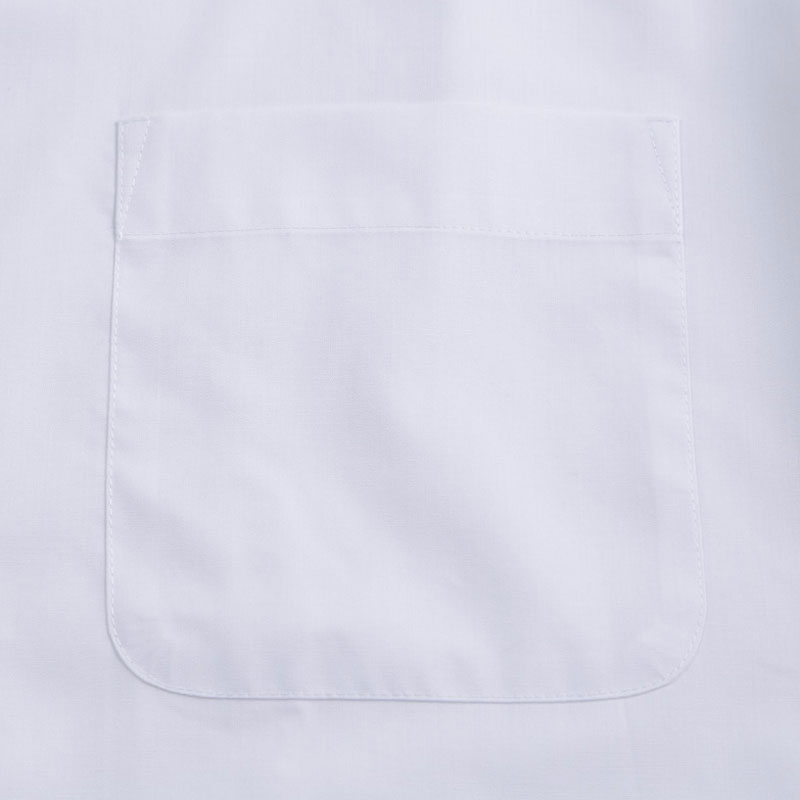 衬衫-P5P00804-BLS男女款涤棉绒面短袖工装衬衫 白色 藏青 黑色 棕色