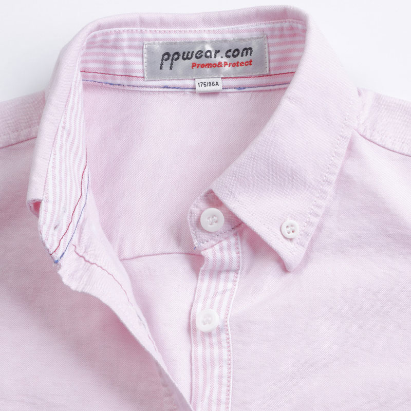 衬衫-P5PA123069女士全棉牛津纺商务长袖工装衬衫 白色 粉色