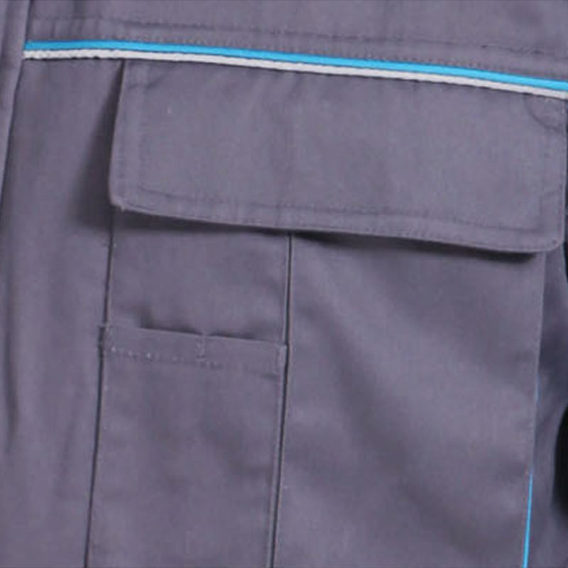 连体服-AC-7334S男女拼色冬季棉工装连体服 灰/蓝